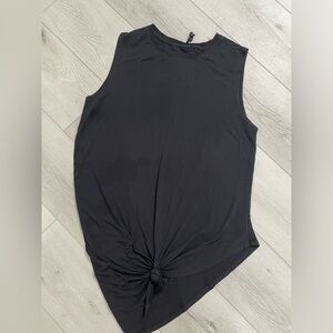 Athleta Black Sleeveless Knot-Front Top